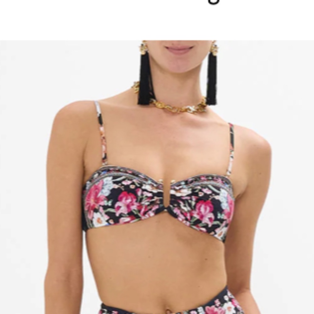 Camilla Bandeau With U Ring Front Midnight In Monserrate size M